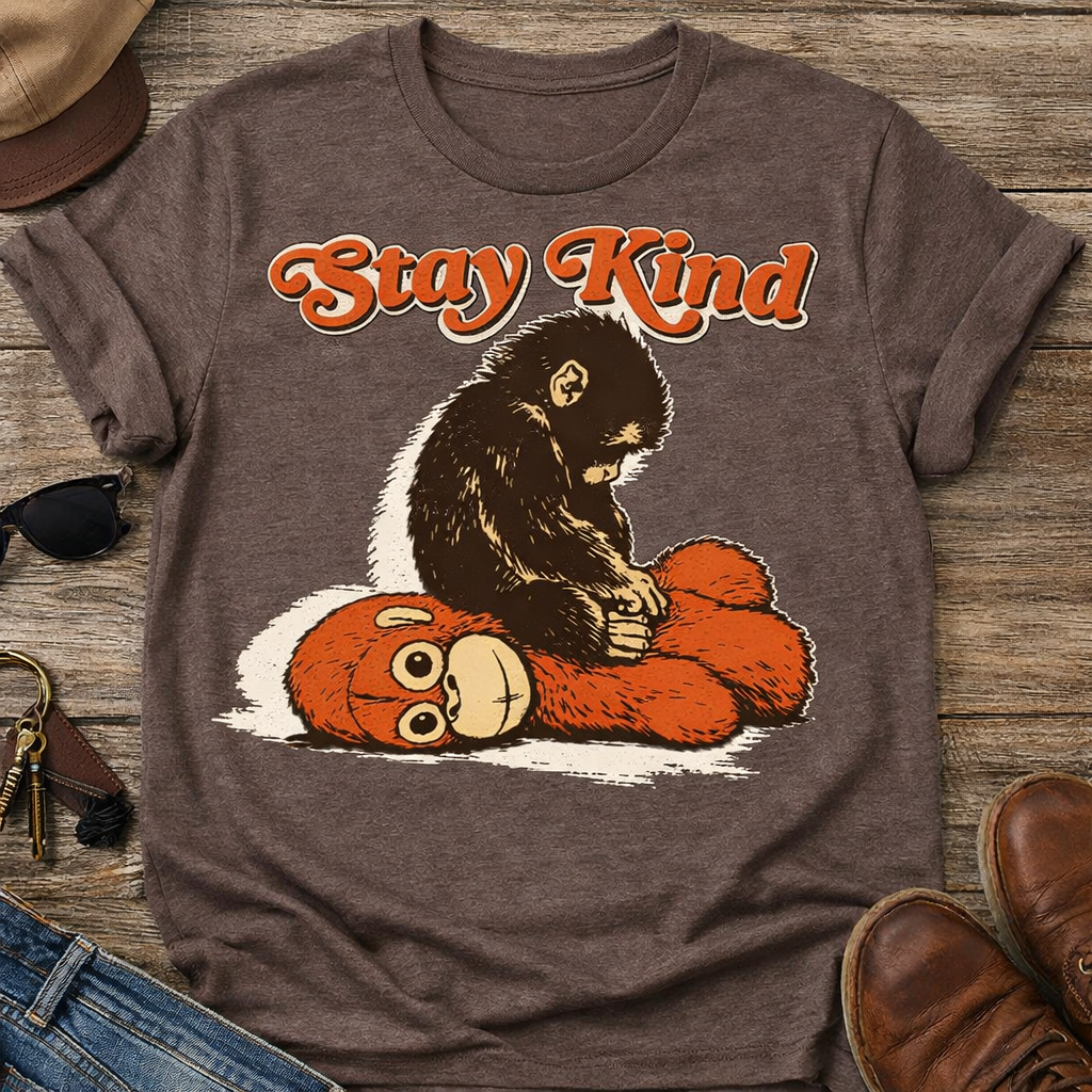 Stay Kind Monkey Shirt | Viral Japan Zoo Monkey Trend | Retro Graphic Tee
